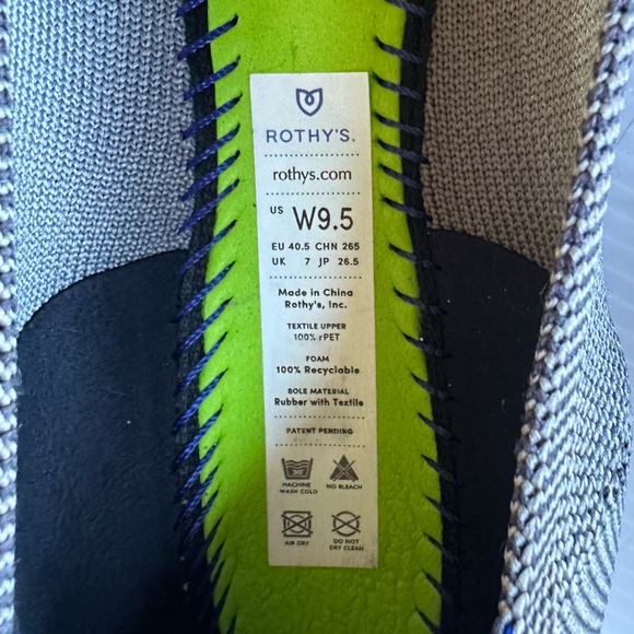 Rothy's The Point Flats Cloud Gray Birdseye Size 9.5 - Picture 7 of 7